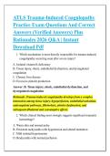 ATLS Trauma-Induced Coagulopathy &NewLine;Practice Exam Questions And Correct &NewLine;Answers &lpar;Verified Answers&rpar; Plus &NewLine;Rationales 2026 Q&A &vert; Instant &NewLine;Download Pdf
