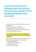 Maryland Structural Steel Erector &NewLine;Certification Exam Practice Questions &NewLine;And Correct Answers &lpar;Verified Answers&rpar; &NewLine;Plus Rationale 2026 Q&A&vert; Instant &NewLine;Download Pdf  