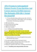 ATLS Trauma in Anticoagulated &NewLine;Patients Practice Exam Questions And &NewLine;Correct Answers &lpar;Verified Answers&rpar; &NewLine;Plus Rationales 2026 Q&A &vert; Instant &NewLine;Download Pdf