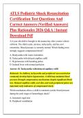 ATLS Pediatric Shock Resuscitation &NewLine;Certification Test Questions And &NewLine;Correct Answers &lpar;Verified Answers&rpar; &NewLine;Plus Rationales 2026 Q&A &vert; Instant &NewLine;Download Pdf