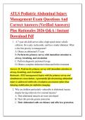 ATLS Pediatric Abdominal Injury &NewLine;Management Exam Questions And &NewLine;Correct Answers &lpar;Verified Answers&rpar; &NewLine;Plus Rationales 2026 Q&A &vert; Instant &NewLine;Download Pdf