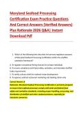 Maryland Seafood Processing &NewLine;Certification Exam Practice Questions &NewLine;And Correct Answers &lpar;Verified Answers&rpar; &NewLine;Plus Rationale 2026 Q&A&vert; Instant &NewLine;Download Pdf  