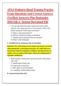 ATLS Pediatric Head Trauma Practice &NewLine;Exam Questions And Correct Answers &NewLine;&lpar;Verified Answers&rpar; Plus Rationales &NewLine;2026 Q&A &vert; Instant Download Pdf