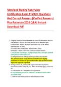 Maryland Rigging Supervisor &NewLine;Certification Exam Practice Questions &NewLine;And Correct Answers &lpar;Verified Answers&rpar; &NewLine;Plus Rationale 2026 Q&A&vert; Instant &NewLine;Download Pdf 