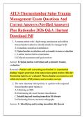 ATLS Thoracolumbar Spine Trauma &NewLine;Management Exam Questions And &NewLine;Correct Answers &lpar;Verified Answers&rpar; &NewLine;Plus Rationales 2026 Q&A &vert; Instant &NewLine;Download Pdf