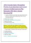 ATLS Vascular Injury Recognition &NewLine;Practice Exam Questions And Correct &NewLine;Answers &lpar;Verified Answers&rpar; Plus &NewLine;Rationales 2026 Q&A &vert; Instant &NewLine;Download Pdf