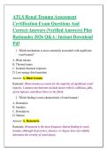 ATLS Renal Trauma Assessment &NewLine;Certification Exam Questions And &NewLine;Correct Answers &lpar;Verified Answers&rpar; Plus &NewLine;Rationales 2026 Q&A &vert; Instant Download &NewLine;Pdf