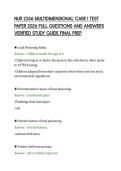 NUR 2356 MULTIDIMENSIONAL CARE I TEST PAPER 2026 FULL QUESTIONS AND ANSWERS VERIFIED