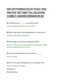 NUR 2474 PHARMACOLOGY EXAM 1 2026 PRACTICE TEST SHEET FULL SOLUTIONS CORRECT ANSWER