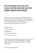 NUR 2474 PHARMACOLOGY FINAL 2026 ACTUAL TEST PAPER QUESTIONS SOLUTIONS VERIFIED