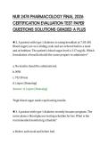NUR 2474 PHARMACOLOGY FINAL 2026 CERTIFICATION EVALUATION TEST PAPER