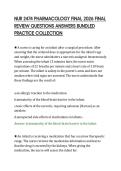 NUR 2474 PHARMACOLOGY FINAL 2026 FINAL REVIEW QUESTIONS ANSWERS BUNDLED
