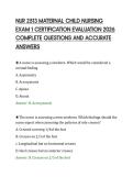 NUR 2513 MATERNAL CHILD NURSING EXAM 1 CERTIFICATION EVALUATION 2026 COMPLETE