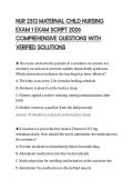 NUR 2513 MATERNAL CHILD NURSING EXAM 1 EXAM SCRIPT 2026 COMPREHENSIVE QUESTIONS