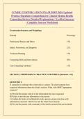 CCMHC CERTIFICATION EXAM PREP 2026 Updated &NewLine;Practice Questions Comprehensive Clinical Mental Health &NewLine;Counseling Review Detailed Explanations &vert; Verified Answers &NewLine;&vert; Complete Success Workbook 
