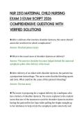 NUR 2513 MATERNAL CHILD NURSING EXAM 3 EXAM SCRIPT 2026 COMPREHENSIVE QUESTIONS