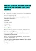 NUR 6541 PEDIATRIC MIDTERM PRACTICE QUESTIONS AND ANSWERS FULL STUDY