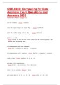 CSE-6040 Computing for Data Analysis Exam Questions and Answers 2026