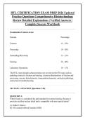 HTL CERTIFICATION EXAM PREP 2026 Updated &NewLine;Practice Questions Comprehensive Histotechnology &NewLine;Review Detailed Explanations &vert; Verified Answers &vert; &NewLine;Complete Success Workbook 