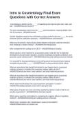 Intro to Cosmetology Final Exam Questions with Correct Answers&NewLine;&NewLine;