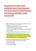 Maryland Curtain Wall Installer &NewLine;Certification Exam Practice Questions &NewLine;And Correct Answers &lpar;Verified Answers&rpar; &NewLine;Plus Rationale 2026 Q&A&vert; Instant &NewLine;Download Pdf 