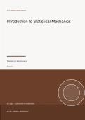 Introduction to Statistical Mechanics&NewLine;