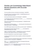 Florida Law Cosmetology State Board Review Questions with Accurate Answers