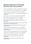 Maryland State Board Cosmetology Questions with Correct Answers&NewLine;&NewLine;