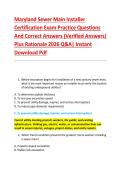 Maryland Sewer Main Installer &NewLine;Certification Exam Practice Questions &NewLine;And Correct Answers &lpar;Verified Answers&rpar; &NewLine;Plus Rationale 2026 Q&A&vert; Instant &NewLine;Download Pdf