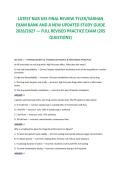 LATEST NUR 635 FINAL REVIEW TYLER&sol;SARHAN&NewLine;EXAM BANK AND A NEW UPDATED STUDY GUIDE&NewLine;2026&sol;2027 &mdash; FULL REVISED PRACTICE EXAM &lpar;205&NewLine;QUESTIONS&rpar;