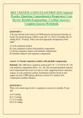 RRT CERTIFICATION EXAM PREP 2026 Updated &NewLine;Practice Questions Comprehensive Respiratory Care &NewLine;Review Detailed Explanations &vert; Verified Answers &vert; &NewLine;Complete Success Workbook