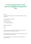 ATI Pharmacology Exam Prep &ndash; Actual&NewLine;Questions & ANSWERs &lpar;ATI&rpar; &lpar;Updated PDF&rpar;&NewLine;2026
