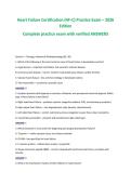 Heart Failure Certification &lpar;HF‑C&rpar; Practice Exam &ndash; 2026&NewLine;Edition&NewLine;Complete practice exam with verified ANSWERS&NewLine;