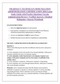 PHARMACY TECHNICIAN IMMUNIZATION &NewLine;ADMINISTRATION CERTIFICATION 2026 Latest &NewLine;Study Guide with Practice Questions Vaccine &NewLine;Administration Review &bull; Verified Answers &bull; Detailed &NewLine;Rationales &bull; Success Workbook 