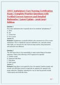 ANCC Ambulatory Care Nursing Certification Exam 2026&sol;2027 &vert; Complete Practice Questions with Verified Correct Answers & Detailed Rationales &vert; Latest Update &ndash; Graded A&plus;