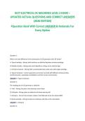 BCIT ELECTRICAL DC MACHINES LEVEL 3 EXAM &ndash;&NewLine;UPDATED ACTUAL QUESTIONS AND CORRECT ANSWERS&NewLine;&lpar;2026 EDITION&rpar;&NewLine;FQuestion Bank With Correct ANSWER & Rationale For&NewLine;Every Option