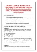 PHARMACY BILLING REIMBURSEMENT &NewLine;TECHNICIAN CERTIFICATION 2026 Latest Study &NewLine;Guide with Practice Questions Insurance Claims &NewLine;Review &bull; Verified Answers &bull; Detailed Rationales &bull; &NewLine;Success Workbook 