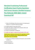 Maryland Fundraising Professional &NewLine;Certification Exam Practice Questions &NewLine;And Correct Answers &lpar;Verified Answers&rpar; &NewLine;Plus Rationale 2026 Q&A&vert; Instant &NewLine;Download Pdf