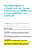 Maryland Framing Carpenter &NewLine;Certification Exam Practice Questions &NewLine;And Correct Answers &lpar;Verified Answers&rpar; &NewLine;Plus Rationale 2026 Q&A&vert; Instant &NewLine;Download Pdf