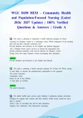 WGU D450 HESI &ndash; Community Health and Population-Focused Nursing &lpar;Latest 2026&sol; 2027 Update&rpar; &vert; 100&percnt; Verified Questions & Answers &vert; Grade A