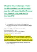 Maryland Flatwork Concrete Finisher &NewLine;Certification Exam Practice Questions &NewLine;And Correct Answers &lpar;Verified Answers&rpar; &NewLine;Plus Rationale 2026 Q&A&vert; Instant &NewLine;Download Pdf 