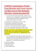 COMSAE Comprehensive Practice &NewLine;Exam Questions And Correct Answers &NewLine;&lpar;Verified Answers&rpar; Plus Rationales &NewLine;2026 Q&A &vert; Instant Download Pdf 