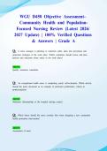 WGU D450 Objective Assessment&ndash; Community Health and Population-Focused Nursing Review &lpar;Latest 2026&sol; 2027 Update&rpar; &vert; 100&percnt; Verified Questions & Answers &vert; Grade A