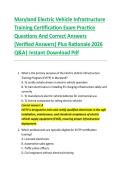 Maryland Electric Vehicle Infrastructure &NewLine;Training Certification Exam Practice &NewLine;Questions And Correct Answers &NewLine;&lpar;Verified Answers&rpar; Plus Rationale 2026 &NewLine;Q&A&vert; Instant Download Pdf 
