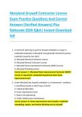 Maryland Drywall Contractor License &NewLine;Exam Practice Questions And Correct &NewLine;Answers &lpar;Verified Answers&rpar; Plus &NewLine;Rationale 2026 Q&A&vert; Instant Download &NewLine;Pdf 