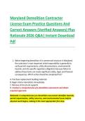 Maryland Demolition Contractor &NewLine;License Exam Practice Questions And &NewLine;Correct Answers &lpar;Verified Answers&rpar; Plus &NewLine;Rationale 2026 Q&A&vert; Instant Download &NewLine;Pdf 