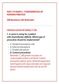 NUR 114 Exam 2 &ndash; Fundamentals of Nursing Practice 2026&sol;2027 &vert; 200 Questions with Rationales &vert; Infection Control & Safety &vert; Verified Answers &vert; Complete Review &vert; Graded A&plus;