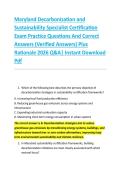 Maryland Decarbonization and &NewLine;Sustainability Specialist Certification &NewLine;Exam Practice Questions And Correct &NewLine;Answers &lpar;Verified Answers&rpar; Plus &NewLine;Rationale 2026 Q&A&vert; Instant Download &NewLine;Pdf 