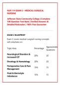 NUR 114 Exam 2 &ndash; Medical-Surgical Nursing 2026&sol;2027 &vert; Jefferson State Community College &vert; 100 Practice Questions & Verified Answers &vert; Detailed Rationales &vert; Complete Review &vert; Graded A&plus;