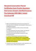 Maryland Conservation Planner &NewLine;Certification Exam Practice Questions &NewLine;And Correct Answers &lpar;Verified Answers&rpar; &NewLine;Plus Rationale 2026 Q&A&vert; Instant &NewLine;Download Pdf 